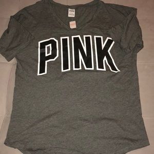 Pink Brand Gray Shirt